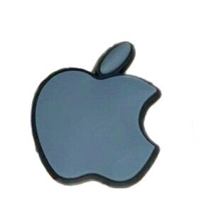 NWOT Apple Mac Logo Croc Charm Gray Black